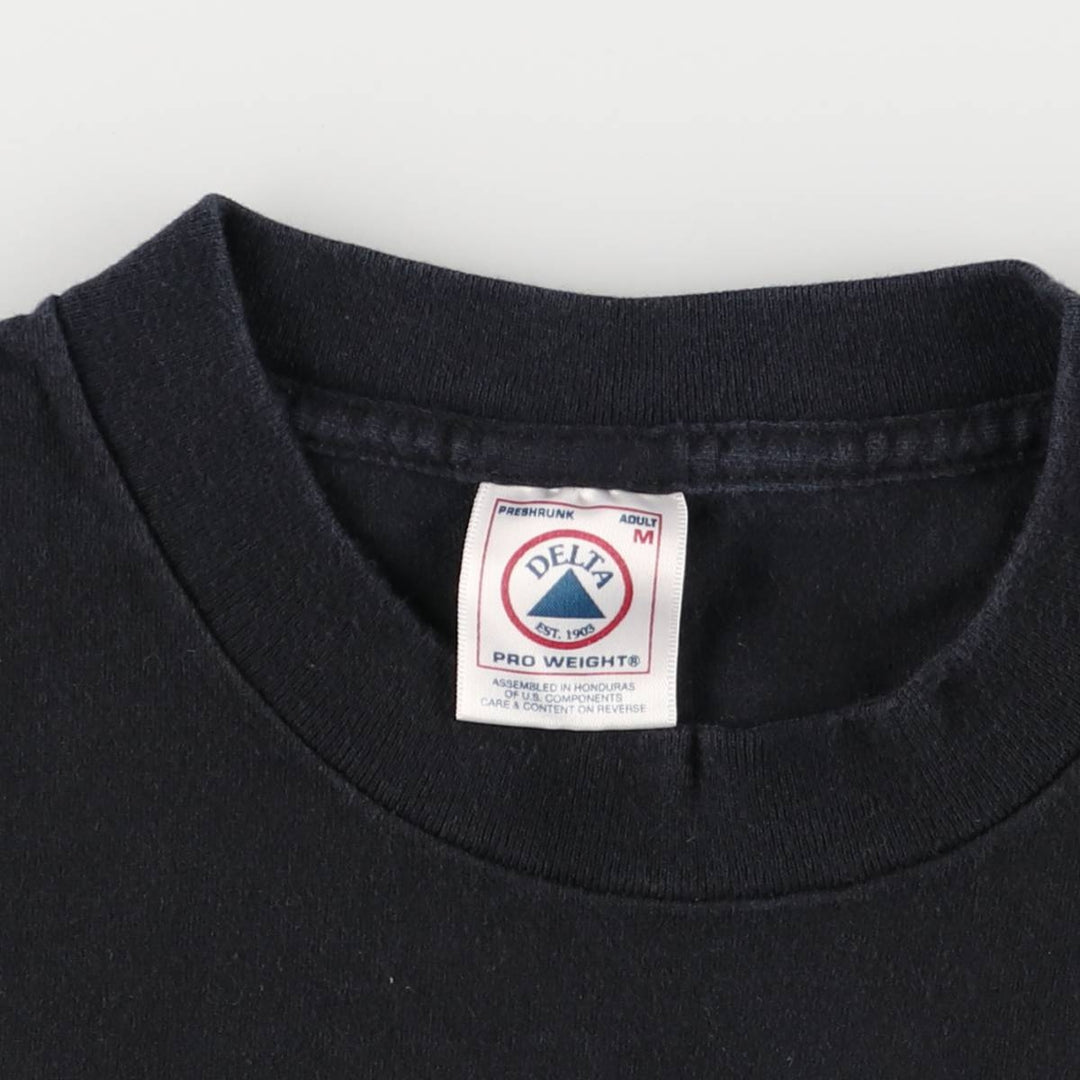 Vintage 90s-00'S Delta Pin-Up Girl Fire Pattern Eagle Pattern Long Sleeve T-Shirt, Men's Size Medium cotton black type Vintage Second Hand