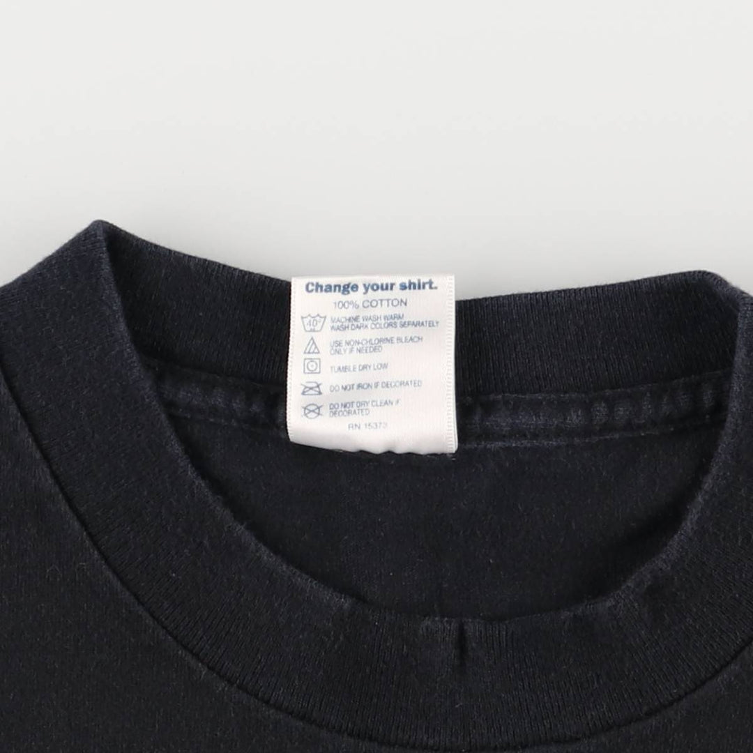 Vintage 90s-00'S Delta Pin-Up Girl Fire Pattern Eagle Pattern Long Sleeve T-Shirt, Men's Size Medium cotton black type Vintage Second Hand