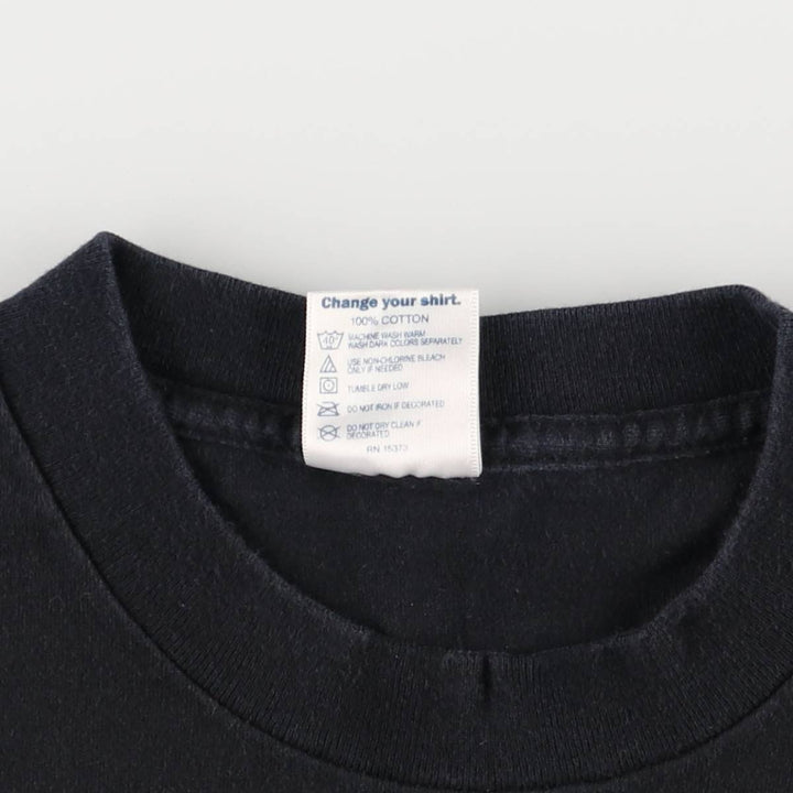 Vintage 90s-00'S Delta Pin-Up Girl Fire Pattern Eagle Pattern Long Sleeve T-Shirt, Men's Size Medium cotton black type Vintage Second Hand