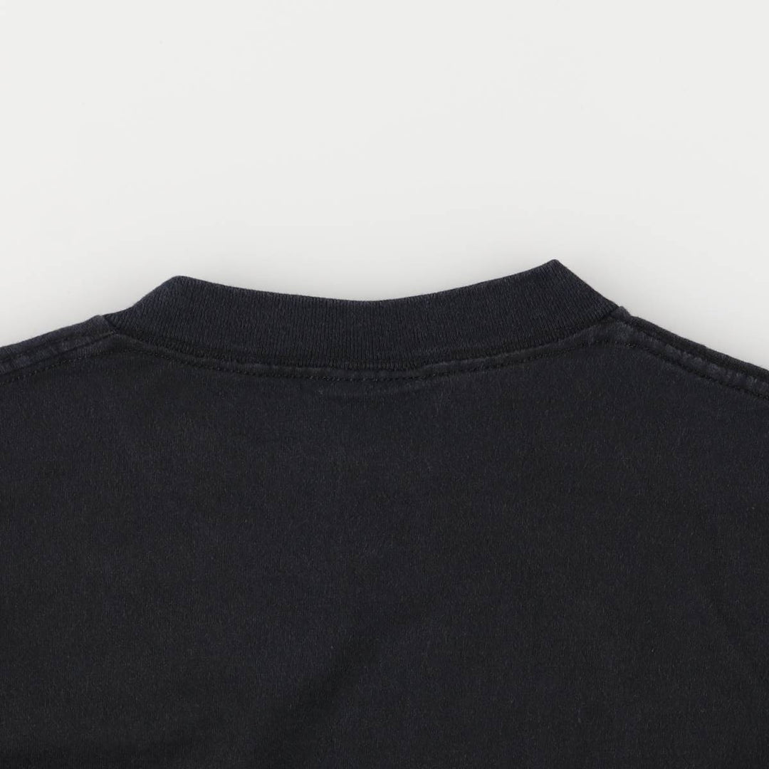 Vintage 90s-00'S Delta Pin-Up Girl Fire Pattern Eagle Pattern Long Sleeve T-Shirt, Men's Size Medium cotton black type Vintage Second Hand