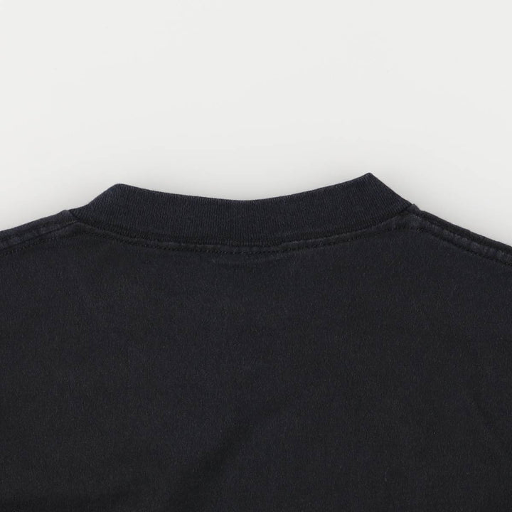 Vintage 90s-00'S Delta Pin-Up Girl Fire Pattern Eagle Pattern Long Sleeve T-Shirt, Men's Size Medium cotton black type Vintage Second Hand