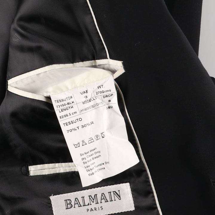 Balmain tailored jacket, men's size L others black type Vintage Second Hand