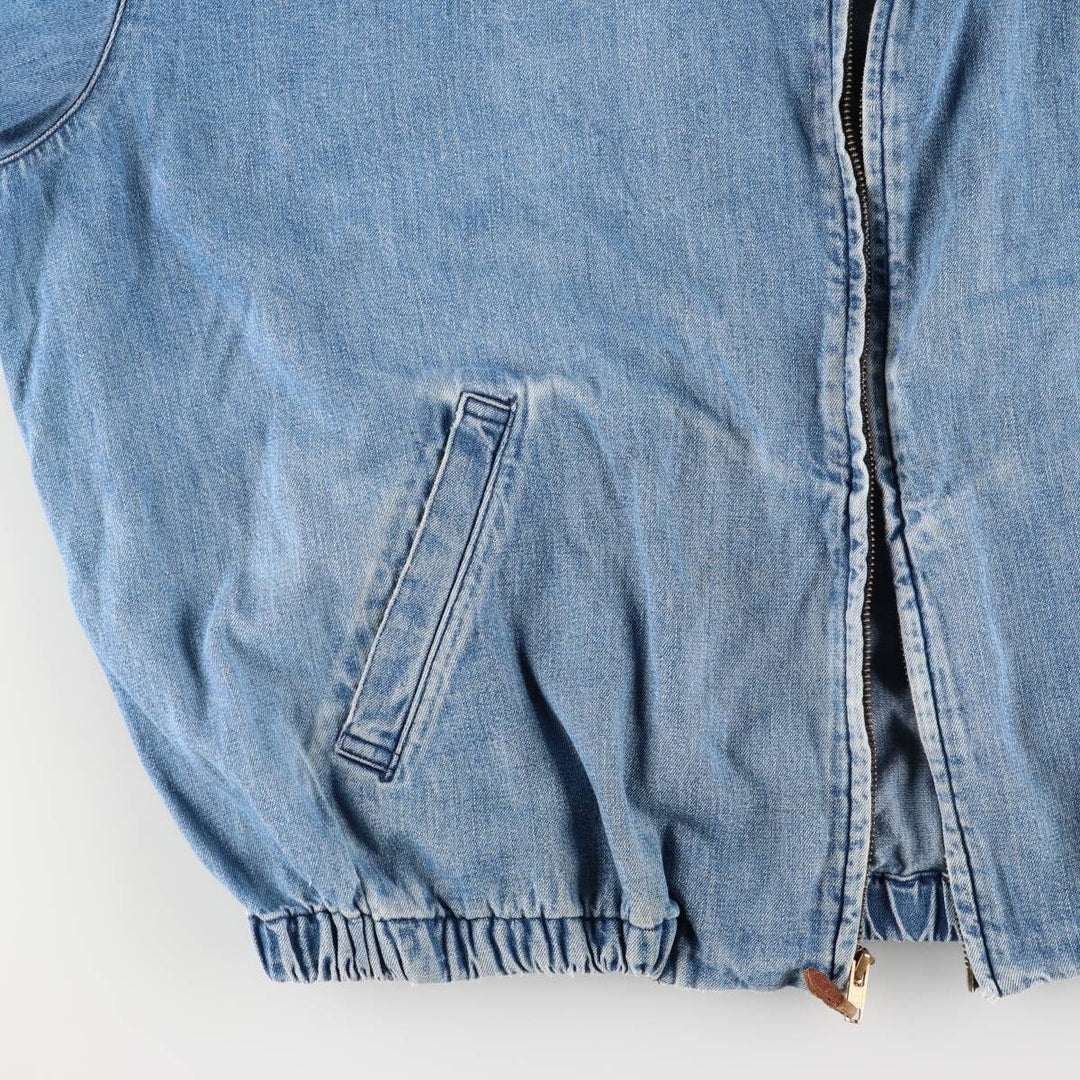 90'S Polo by Ralph Lauren denim swing top sports jacket, Made in USA, Men's XXL cotton blue type Vintage Second Hand