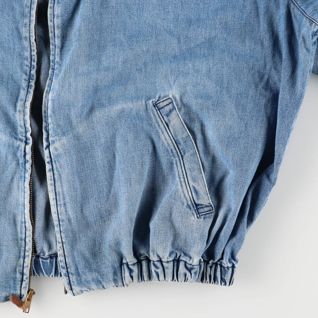 90'S Polo by Ralph Lauren denim swing top sports jacket, Made in USA, Men's XXL cotton blue type Vintage Second Hand