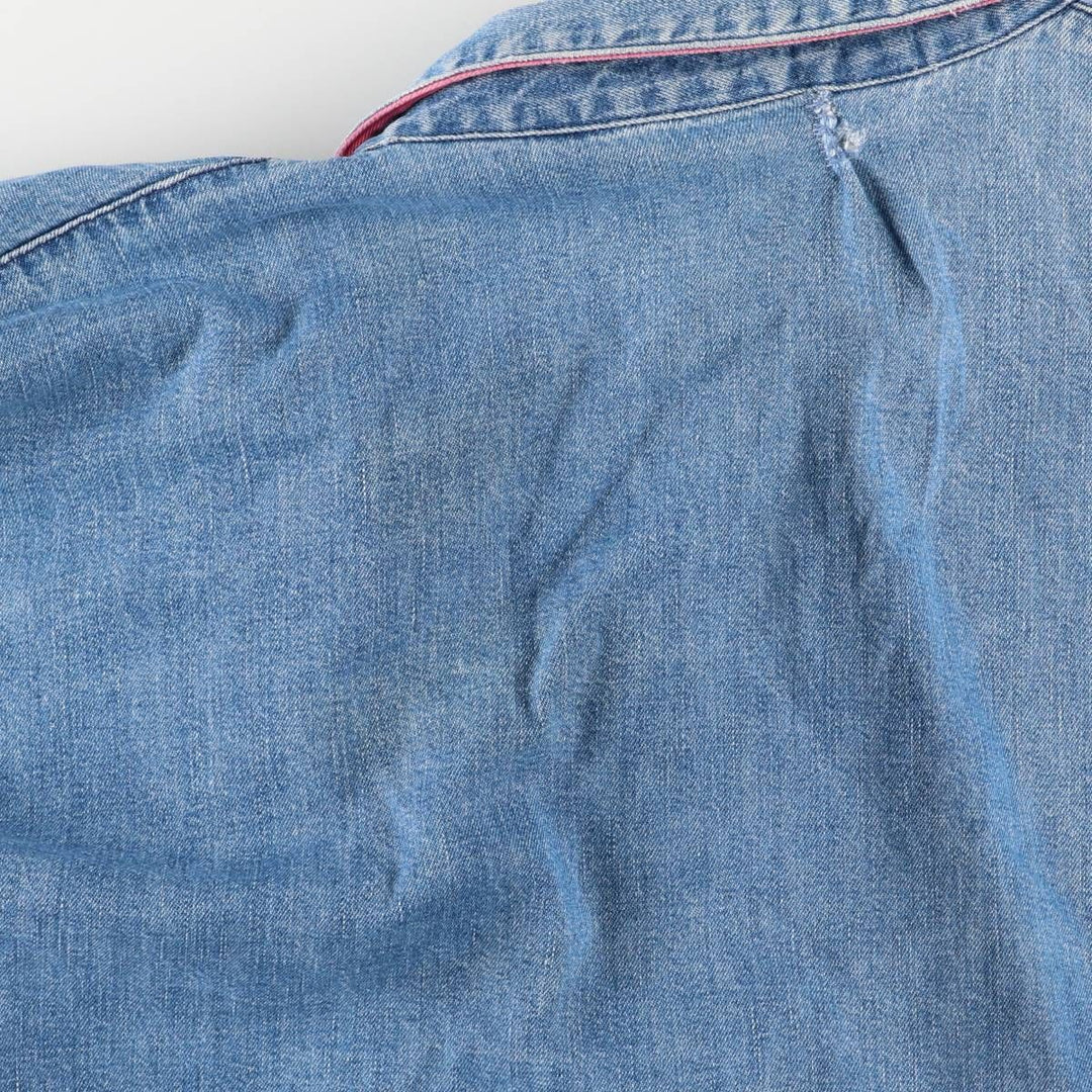 90'S Polo by Ralph Lauren denim swing top sports jacket, Made in USA, Men's XXL cotton blue type Vintage Second Hand