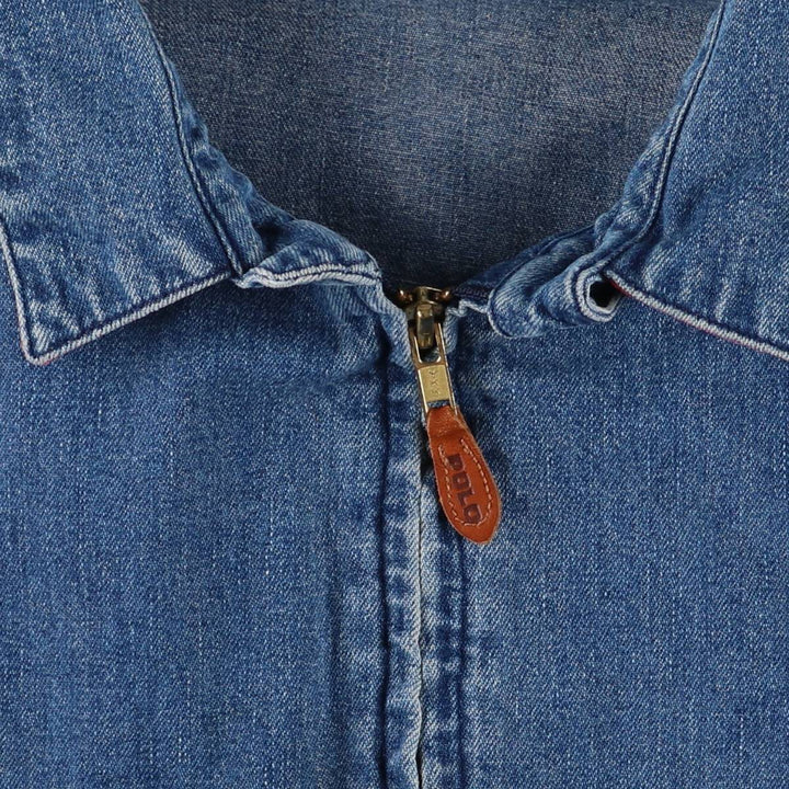 90'S Polo by Ralph Lauren denim swing top sports jacket, Made in USA, Men's XXL cotton blue type Vintage Second Hand