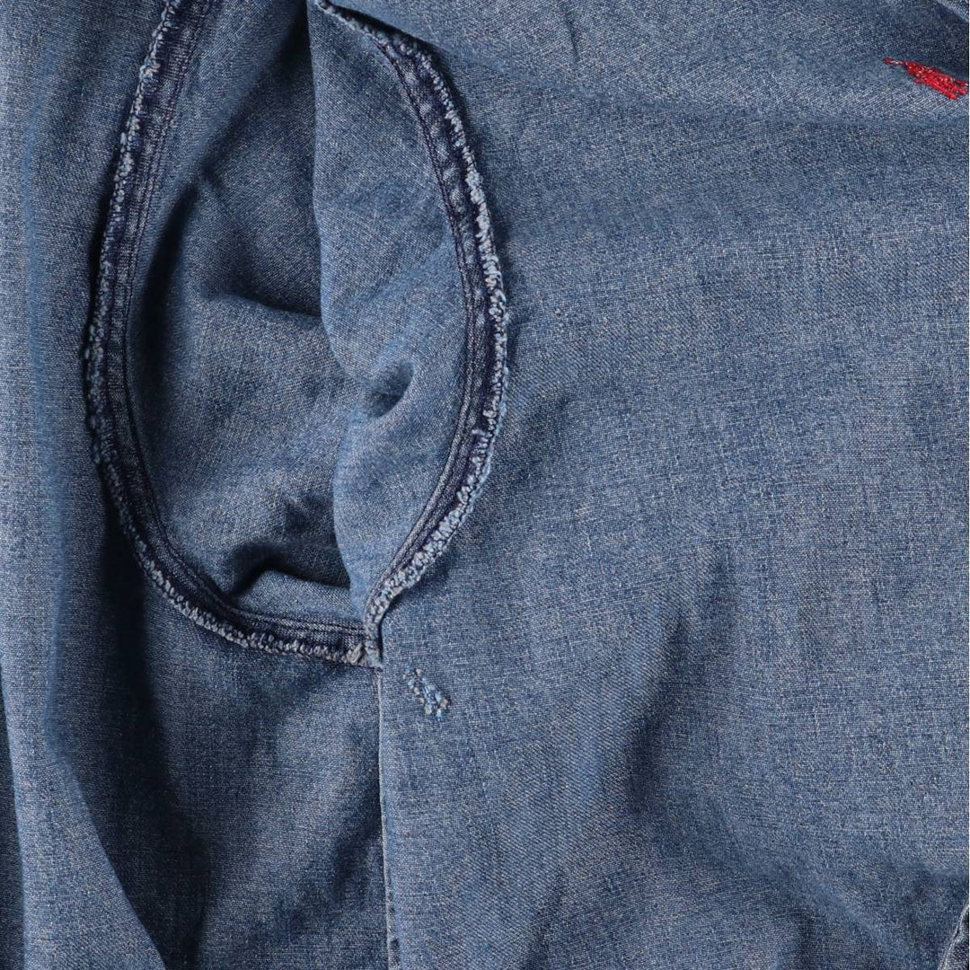 90'S Polo by Ralph Lauren denim swing top sports jacket, Made in USA, Men's XXL cotton blue type Vintage Second Hand