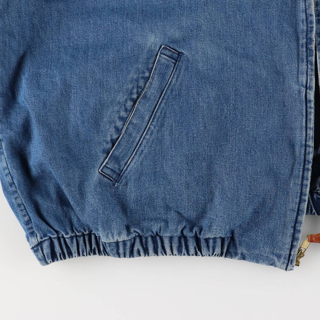 90'S Polo by Ralph Lauren denim swing top sports jacket, Made in USA, Men's XXL cotton blue type Vintage Second Hand
