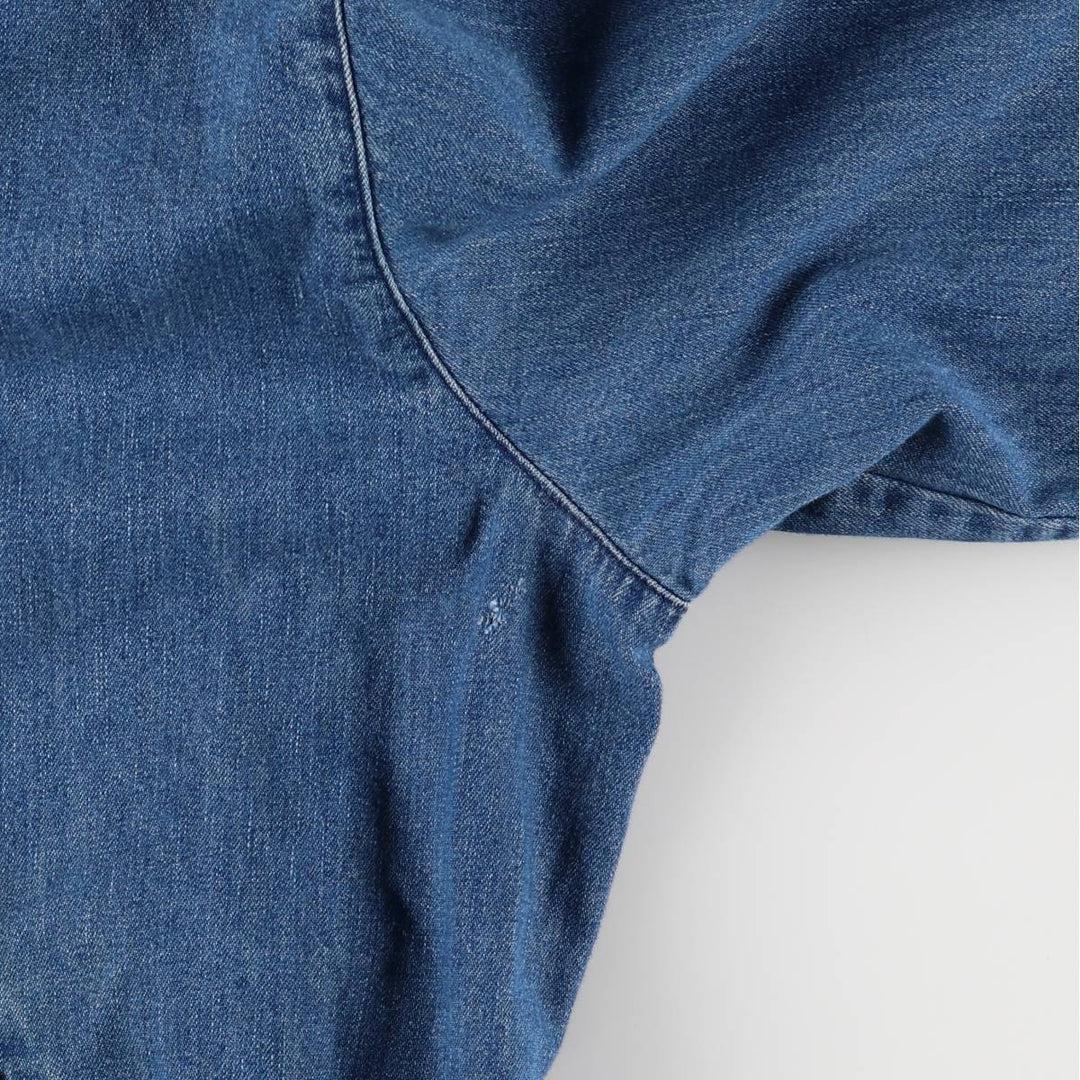 90'S Polo by Ralph Lauren denim swing top sports jacket, Made in USA, Men's XXL cotton blue type Vintage Second Hand