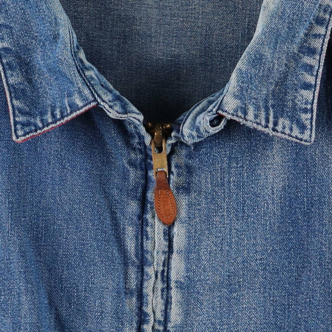90'S Polo by Ralph Lauren denim swing top sports jacket, Made in USA, Men's XXL cotton blue type Vintage Second Hand