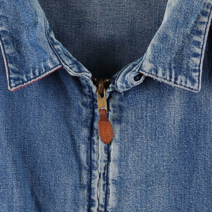 90'S Polo by Ralph Lauren denim swing top sports jacket, Made in USA, Men's XXL cotton blue type Vintage Second Hand