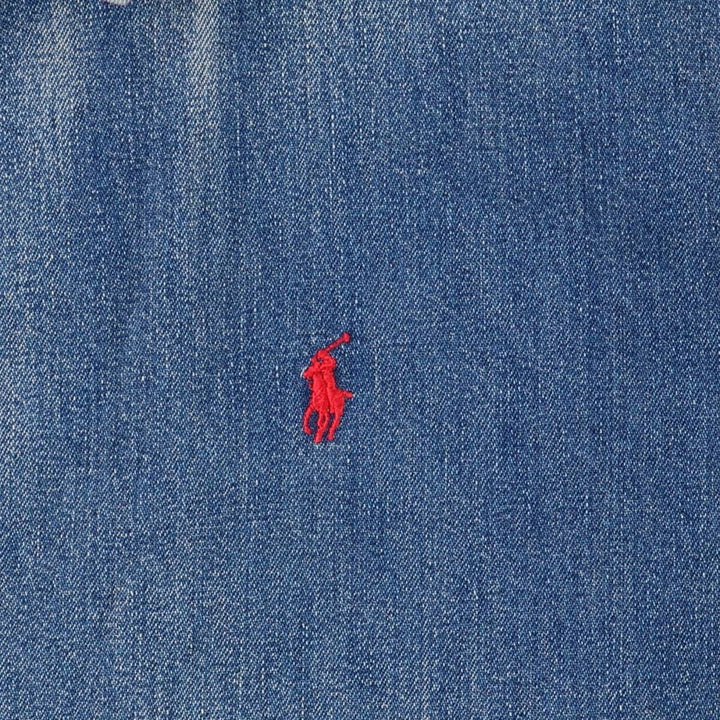 90'S Polo by Ralph Lauren denim swing top sports jacket, Made in USA, Men's XXL cotton blue type Vintage Second Hand