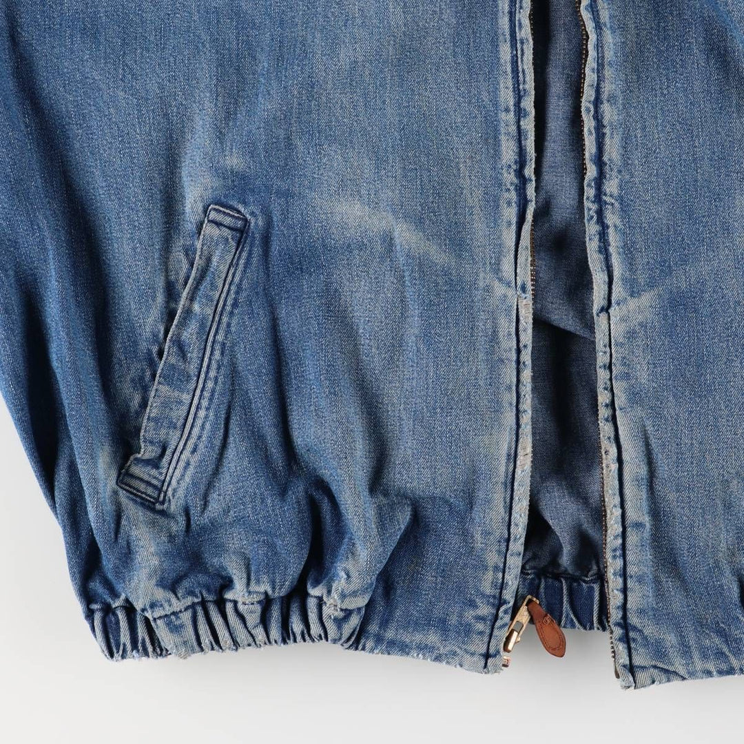 90'S Polo by Ralph Lauren denim swing top sports jacket, Made in USA, Men's XXL cotton blue type Vintage Second Hand