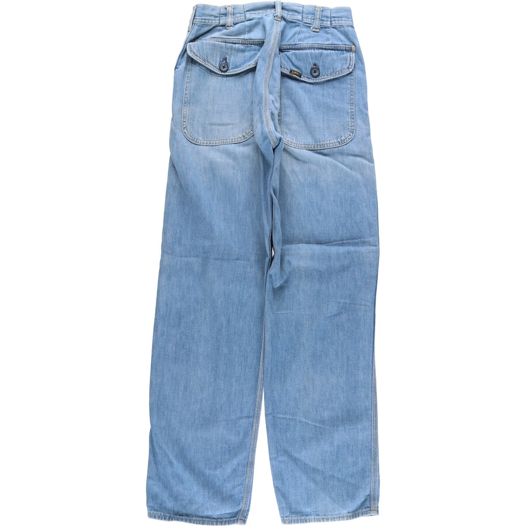 Vintage 1980'S Lee tapered denim pants, men's size W29. unclear blue type Vintage Second Hand