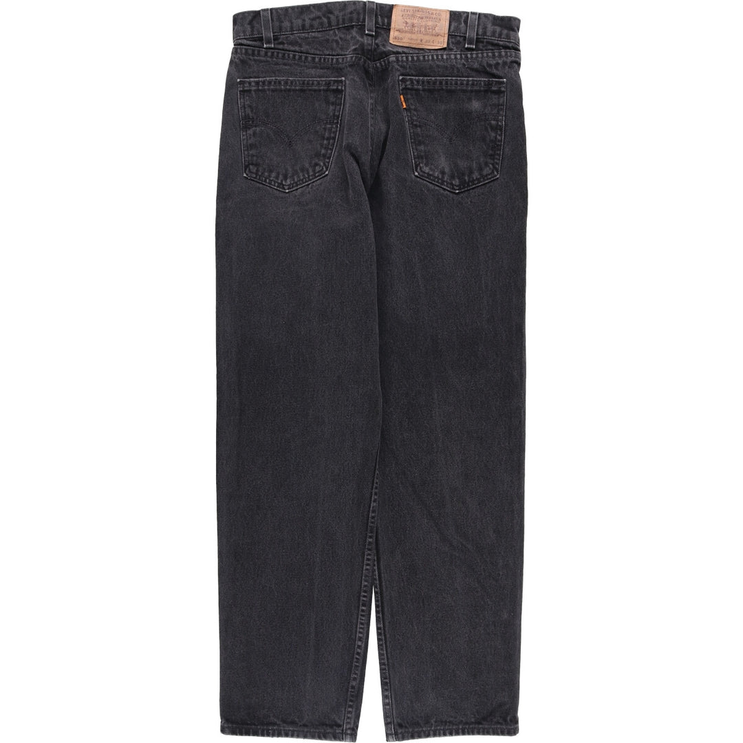 90'S Levi's 550 Relaxed Fit Tapered Black Denim Pants, Made in the USA, Men's Size 33, Vintage cotton black type Vintage Second Hand