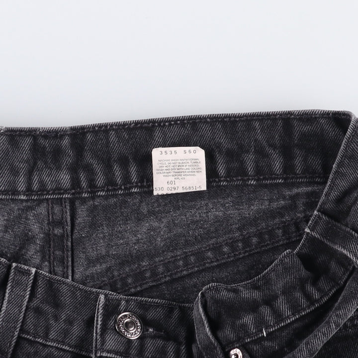 90'S Levi's 550 Relaxed Fit Tapered Black Denim Pants, Made in the USA, Men's Size 33, Vintage cotton black type Vintage Second Hand