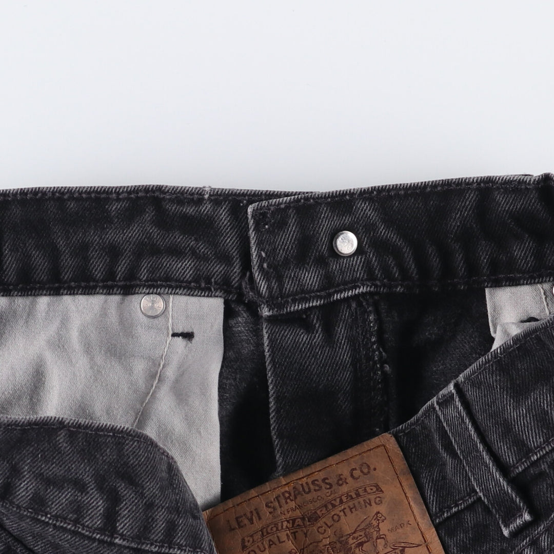90'S Levi's 550 Relaxed Fit Tapered Black Denim Pants, Made in the USA, Men's Size 33, Vintage cotton black type Vintage Second Hand