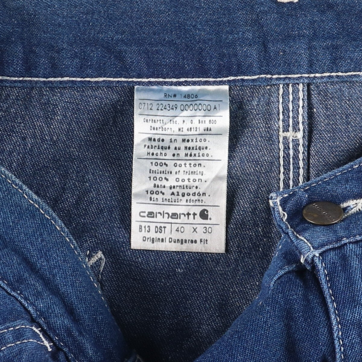 DEAD STOCK Deadstock Oversized 2000'S Carhartt Original Dungaree