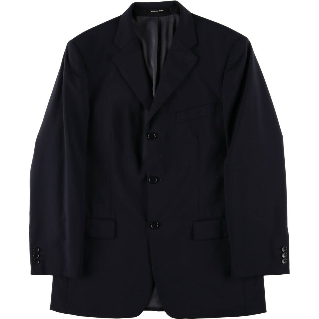 Balmain tailored jacket, men's size M polyester navy blue type Vintage Second Hand