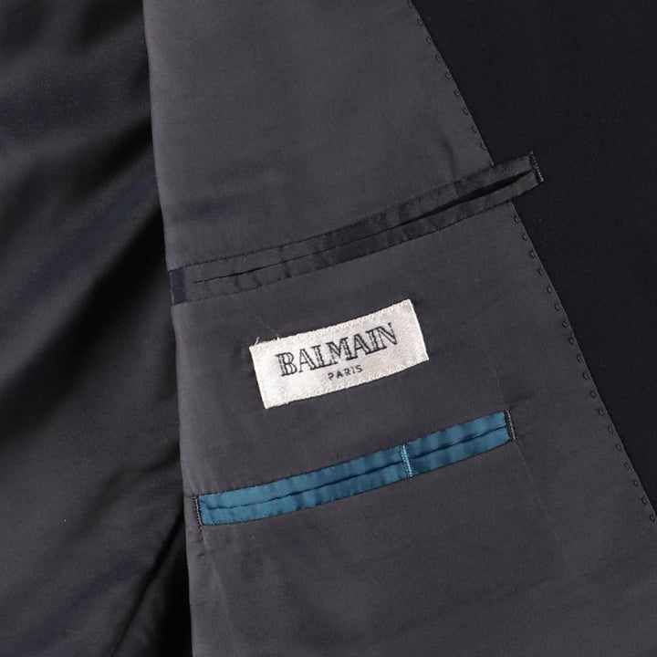 Balmain tailored jacket, men's size M polyester navy blue type Vintage Second Hand