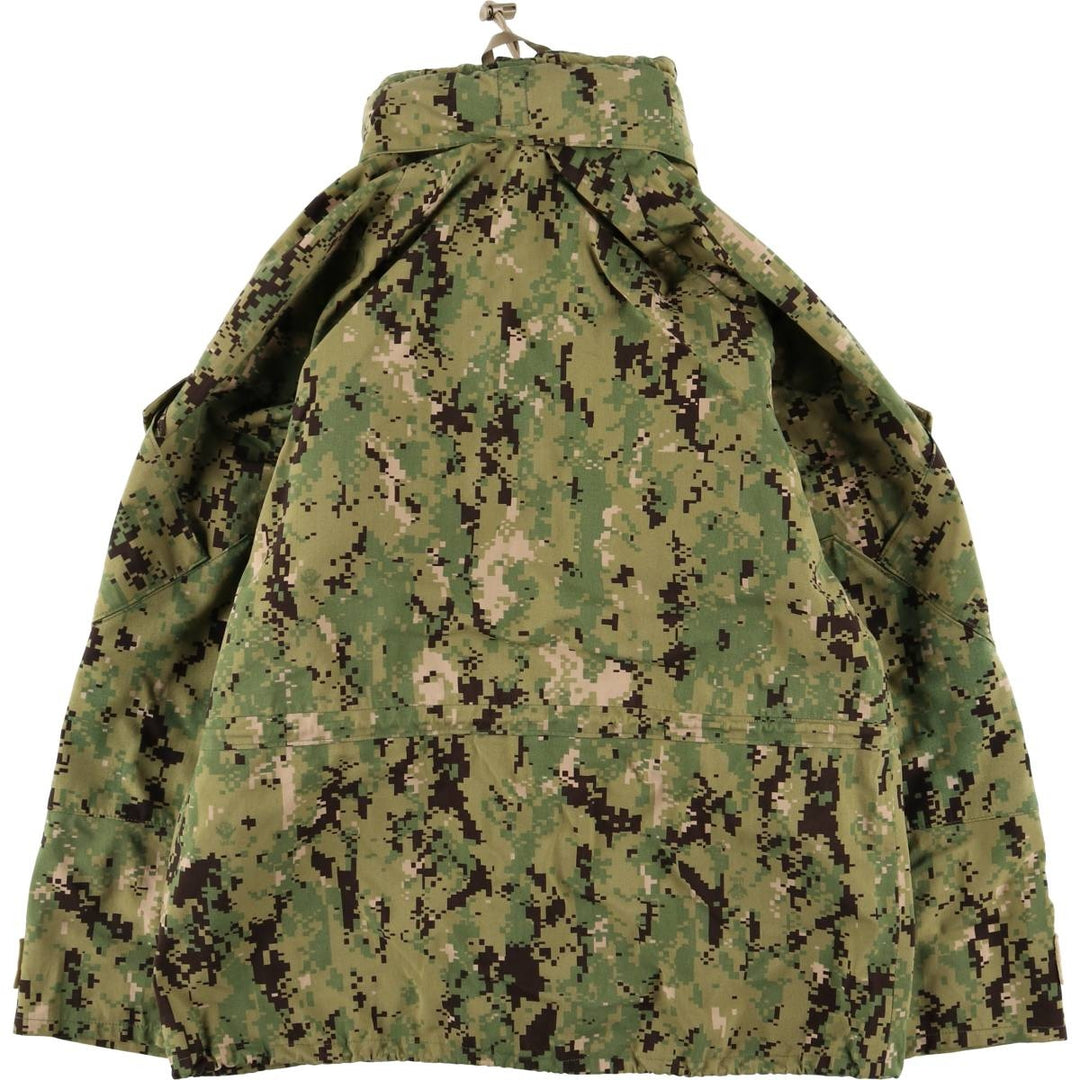 Authentic US Navy Camouflage Pattern Digital Camo Military Gore-Tex Parka, Made in USA, Small X-Short, Men's Size S Nylon Khaki type Vintage Second Hand