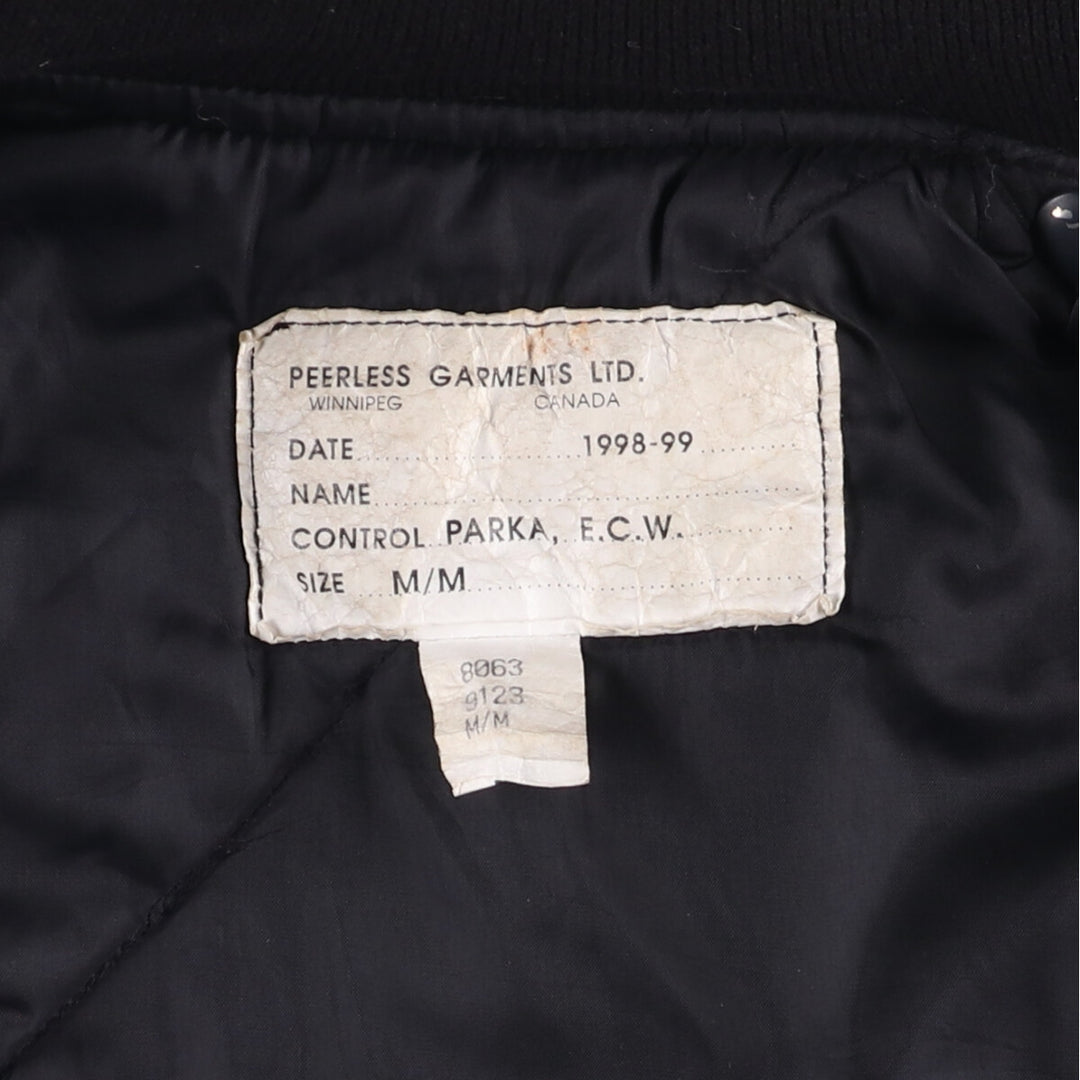 Vintage 1990'S Canadian Army ECW padded military combat jacket, made in Canada, men's size M cotton navy blue type Vintage Second Hand