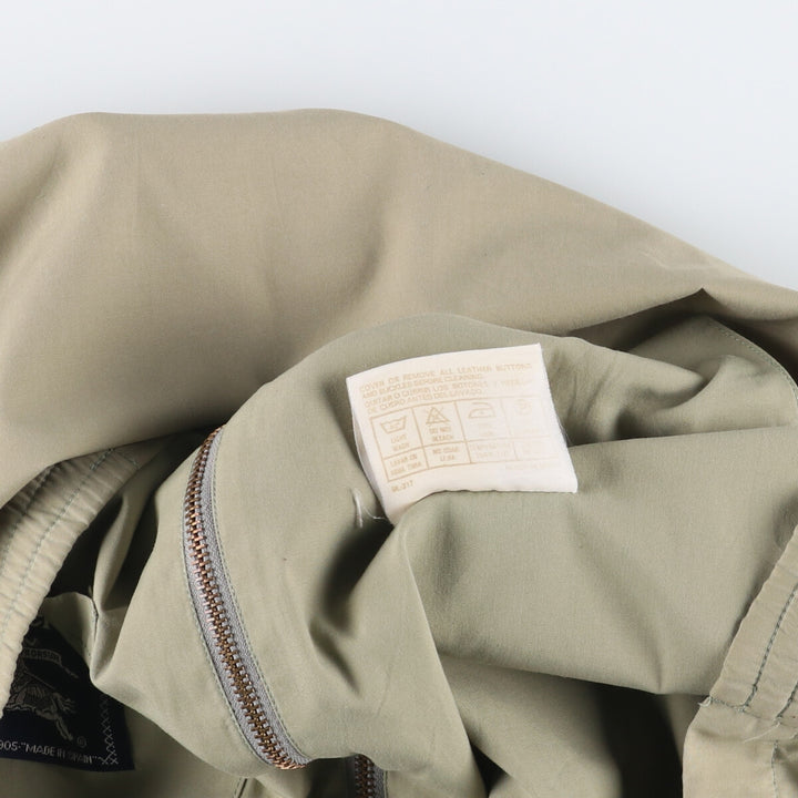 Burberry's stand-collar zip-up jacket, made in Spain, men's size XL polyester Khaki type Vintage Second Hand