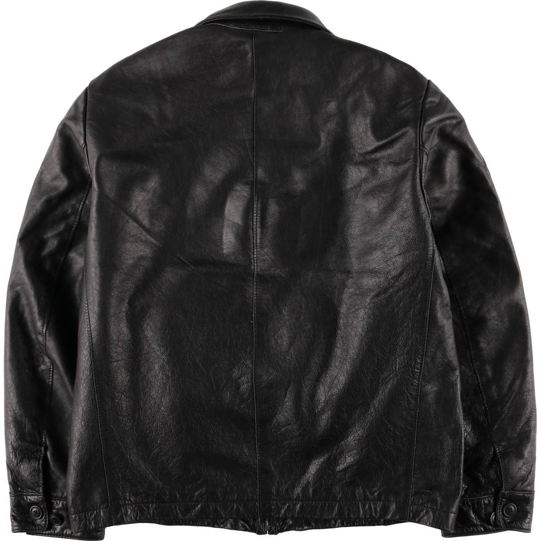 2000'S GAP Padded Swing Top Leather Blouson, Men's Size M Genuine Leather Cowhide black type Vintage Second Hand