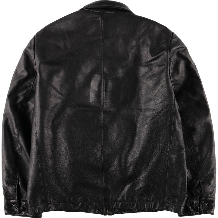 2000'S GAP Padded Swing Top Leather Blouson, Men's Size M Genuine Leather Cowhide black type Vintage Second Hand
