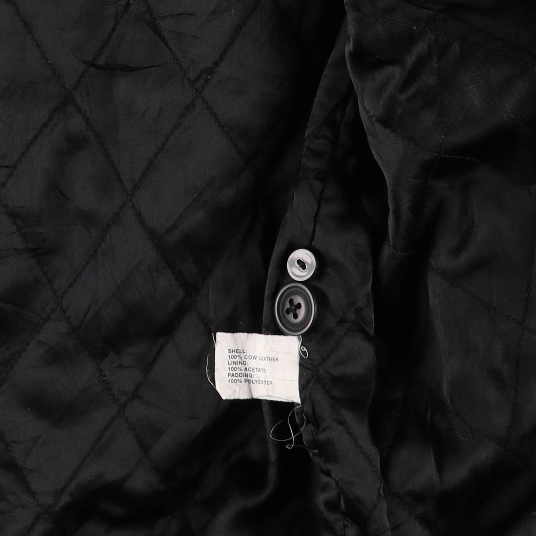 2000'S GAP Padded Swing Top Leather Blouson, Men's Size M Genuine Leather Cowhide black type Vintage Second Hand