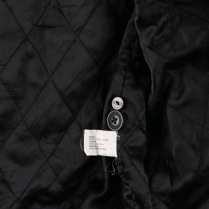 2000'S GAP Padded Swing Top Leather Blouson, Men's Size M Genuine Leather Cowhide black type Vintage Second Hand