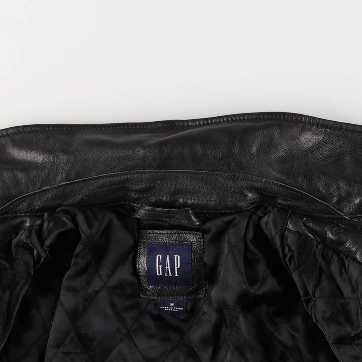 2000'S GAP Padded Swing Top Leather Blouson, Men's Size M Genuine Leather Cowhide black type Vintage Second Hand