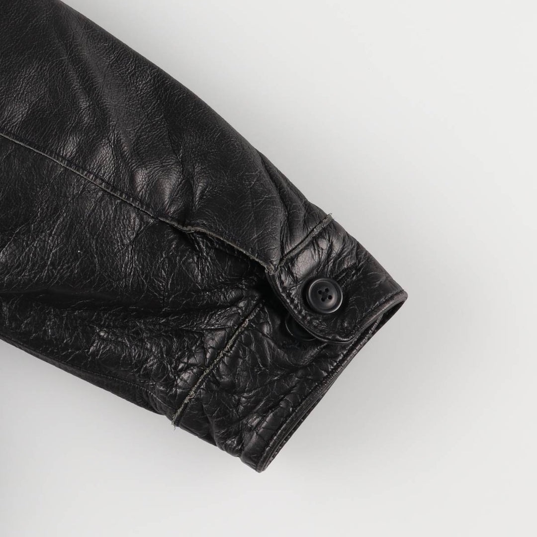 2000'S GAP Padded Swing Top Leather Blouson, Men's Size M Genuine Leather Cowhide black type Vintage Second Hand