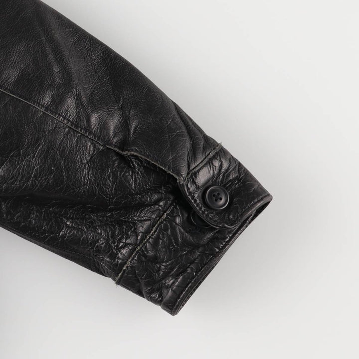 2000'S GAP Padded Swing Top Leather Blouson, Men's Size M Genuine Leather Cowhide black type Vintage Second Hand