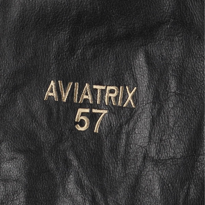 AVIATRIX Tiger Pattern Leather Blouson, Men's Size M genuine leather black type Vintage Second Hand