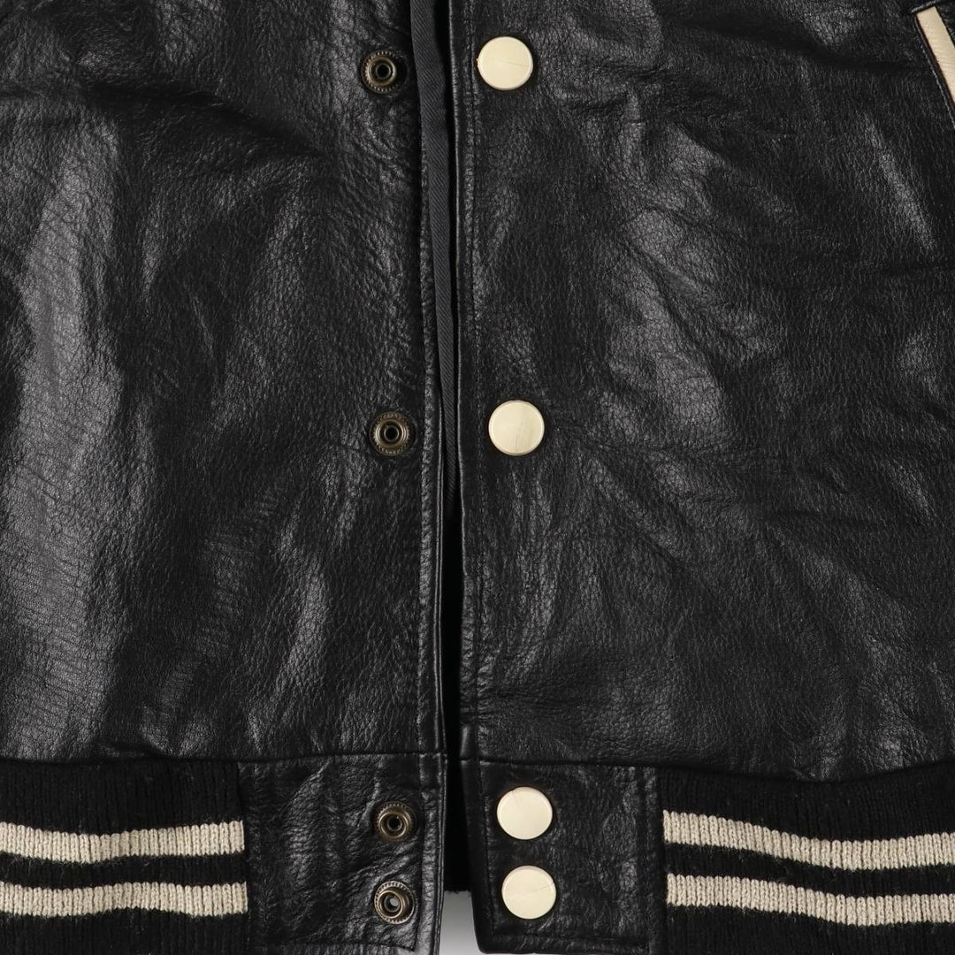 AVIATRIX Tiger Pattern Leather Blouson, Men's Size M genuine leather black type Vintage Second Hand