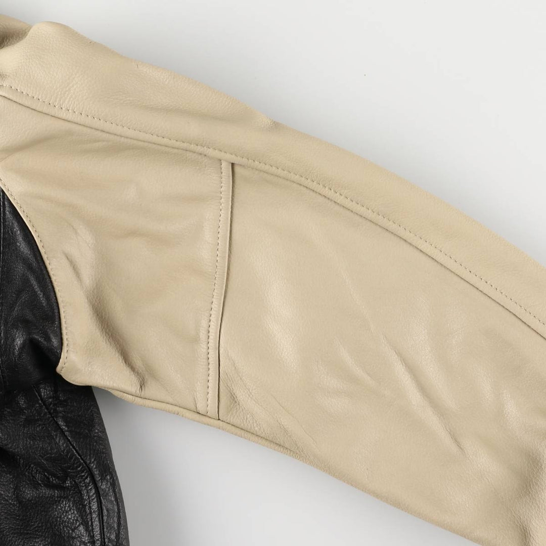 AVIATRIX Tiger Pattern Leather Blouson, Men's Size M genuine leather black type Vintage Second Hand