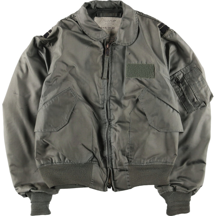 1980'S US Military CWU-36 Flight Jacket, Made in USA, Men's Size L, Vintage polyamide Khaki type Vintage Second Hand