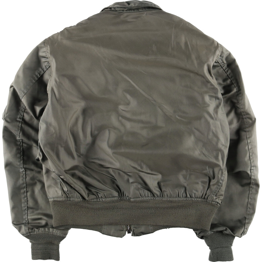 1980'S US Military CWU-36 Flight Jacket, Made in USA, Men's Size L, Vintage polyamide Khaki type Vintage Second Hand
