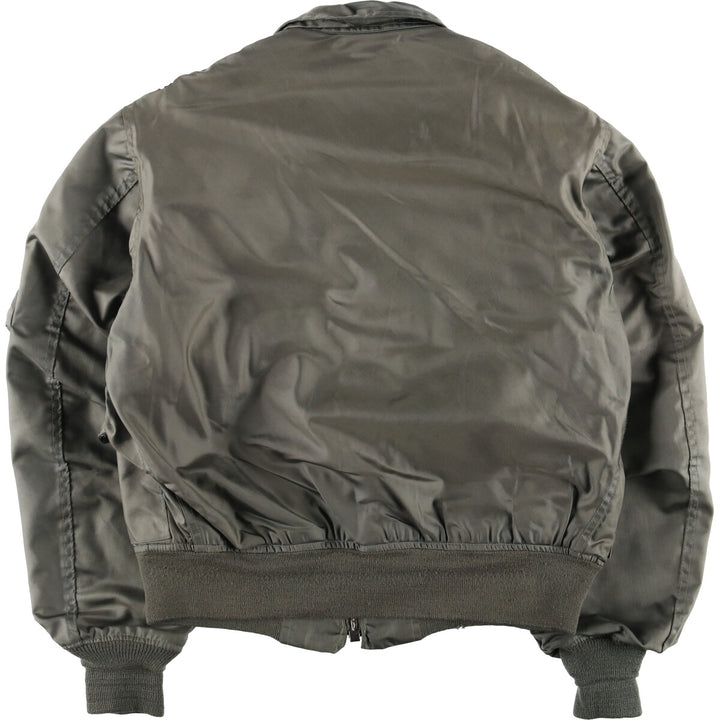 1980'S US Military CWU-36 Flight Jacket, Made in USA, Men's Size L, Vintage polyamide Khaki type Vintage Second Hand