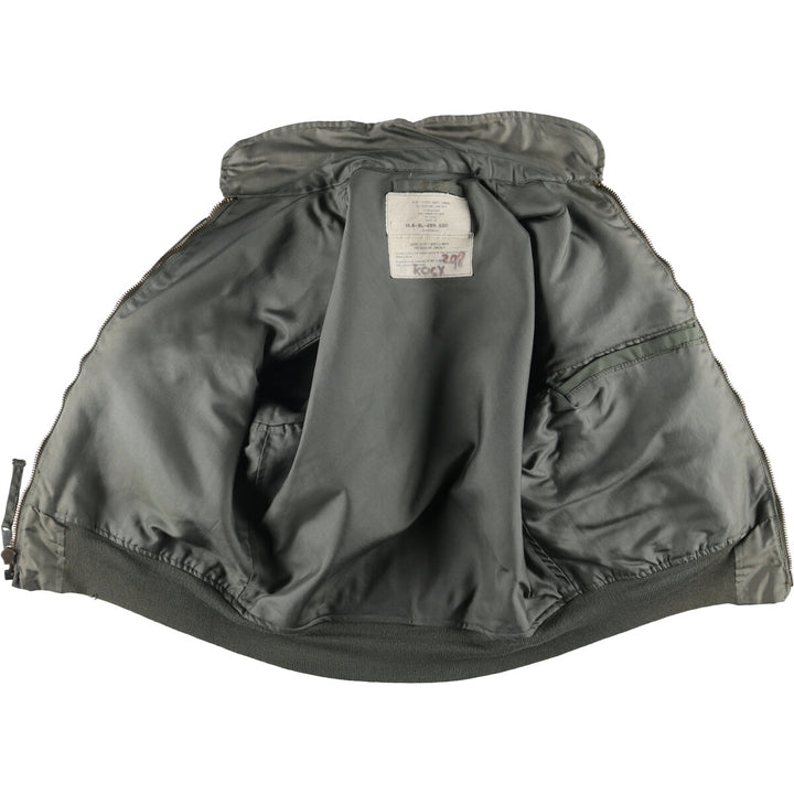 1980'S US Military CWU-36 Flight Jacket, Made in USA, Men's Size L, Vintage polyamide Khaki type Vintage Second Hand