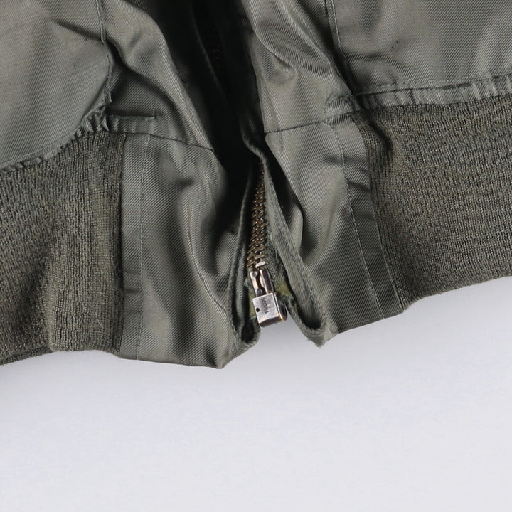 1980'S US Military CWU-36 Flight Jacket, Made in USA, Men's Size L, Vintage polyamide Khaki type Vintage Second Hand