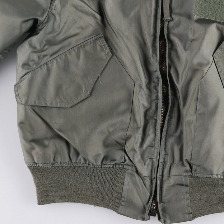 1980'S US Military CWU-36 Flight Jacket, Made in USA, Men's Size L, Vintage polyamide Khaki type Vintage Second Hand