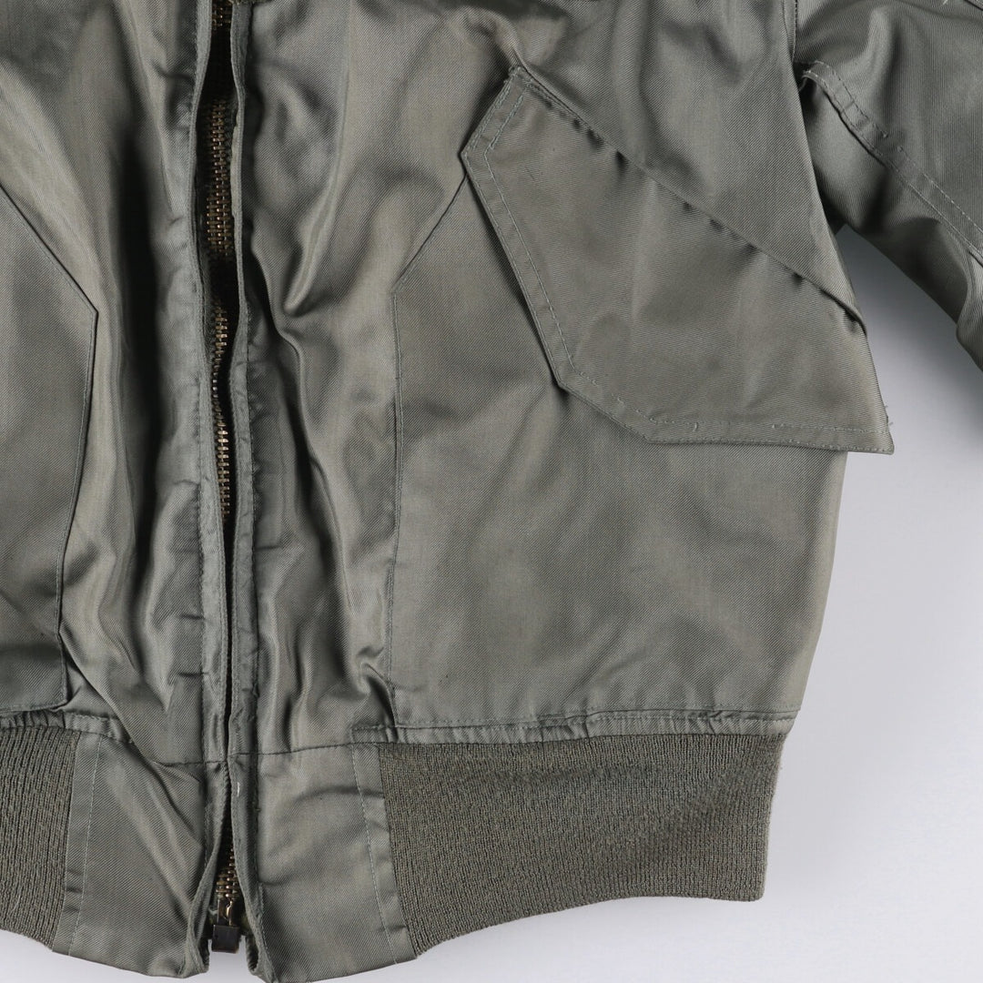 1980'S US Military CWU-36 Flight Jacket, Made in USA, Men's Size L, Vintage polyamide Khaki type Vintage Second Hand