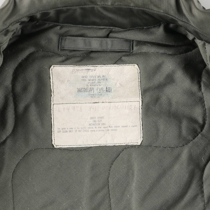 80's US military actual product CWU-45 Aromatic polyamide Khaki type Vintage Second Hand