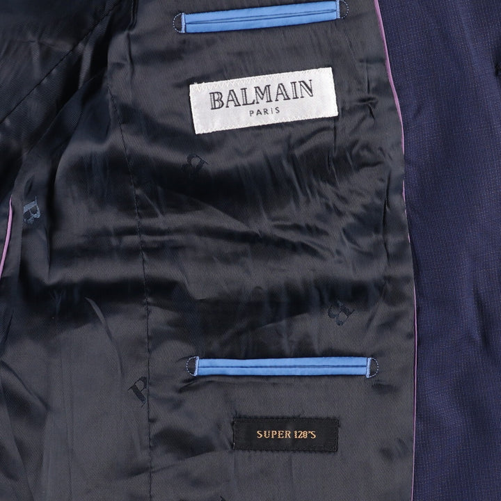 Balmain Paris wool tailored jacket, size M wool navy blue type Vintage Second Hand