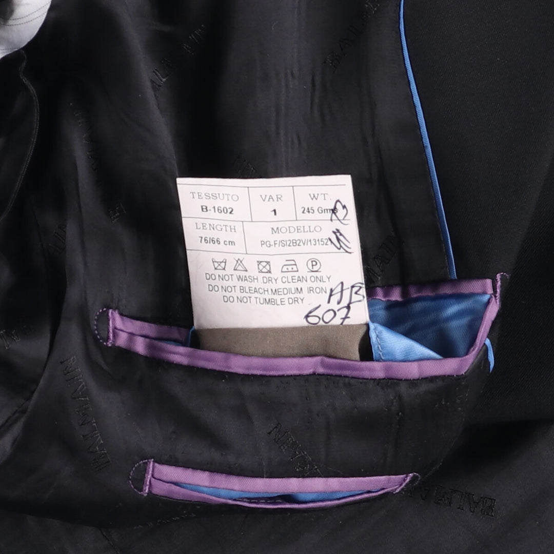 Balmain Slim Fit Super 120'S Wool Tailored Jacket, Men's Size L wool black type Vintage Second Hand