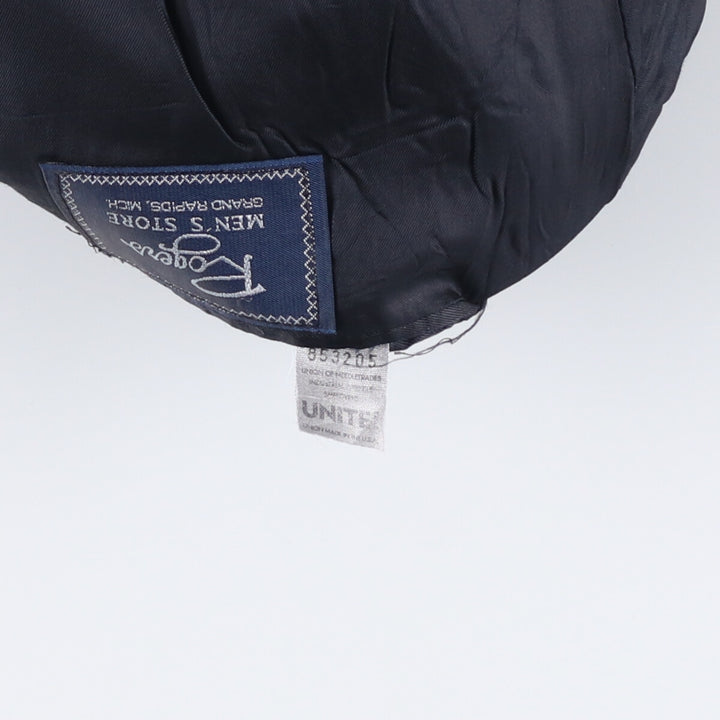 Burberry's Check Pattern Wool Tailored Jacket, Made in USA, Men's Size XL unclear navy blue type Vintage Second Hand