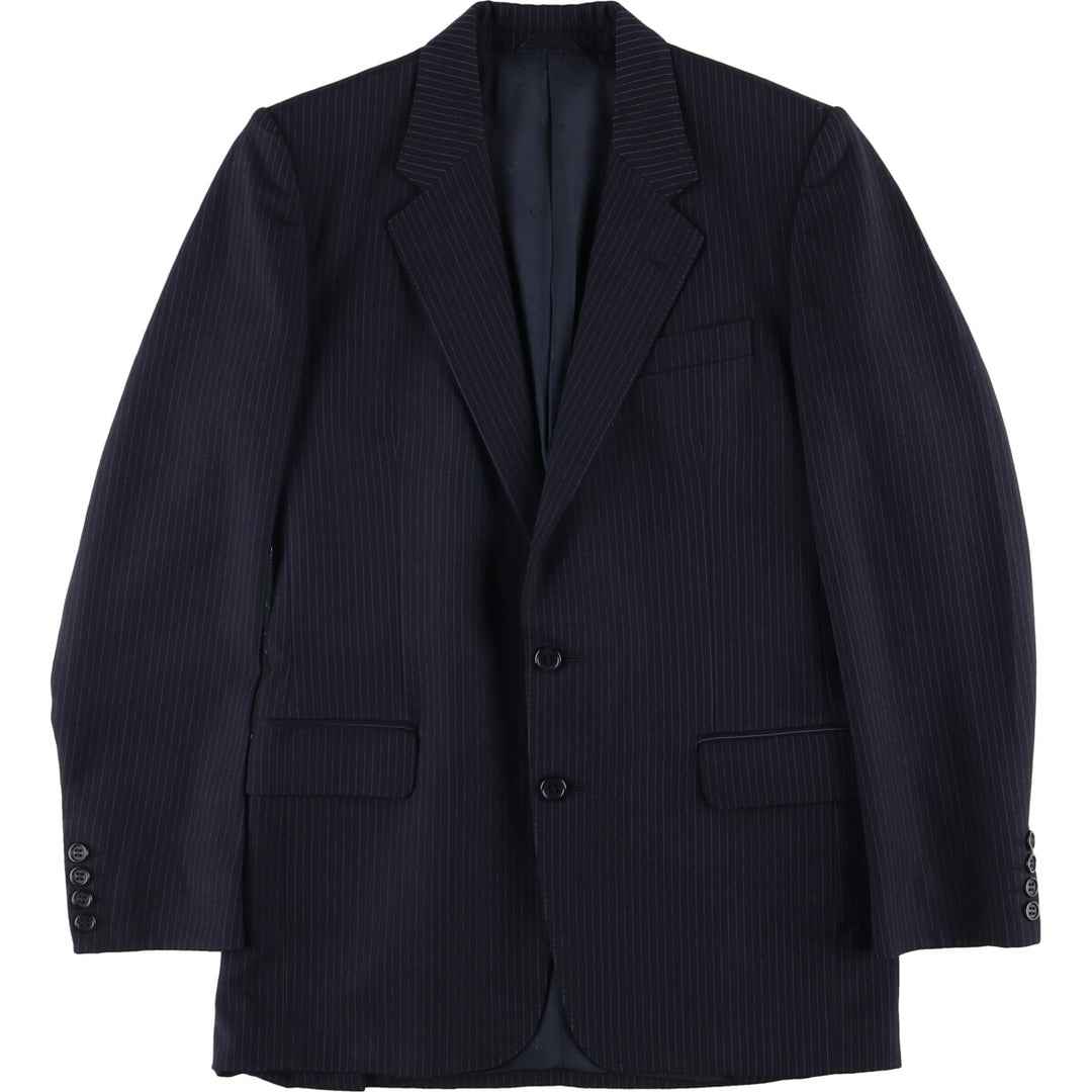 Christian Dior MONSIEUR Striped Wool Tailored Jacket, Made in England, Men's Size Small wool navy blue type Vintage Second Hand