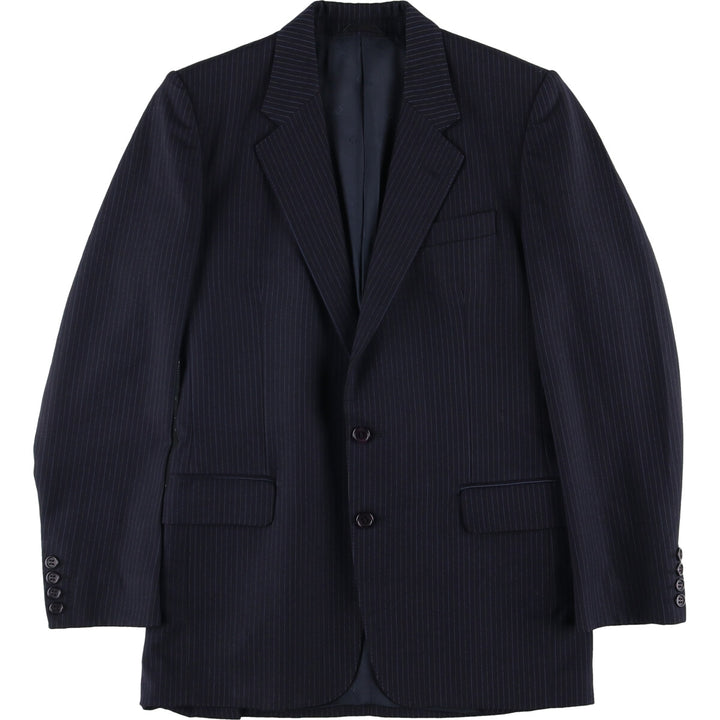 Christian Dior MONSIEUR Striped Wool Tailored Jacket, Made in England, Men's Size Small wool navy blue type Vintage Second Hand